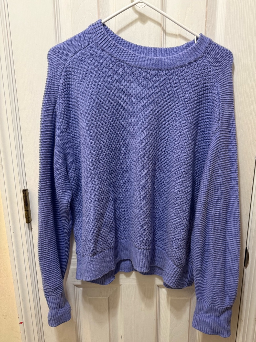 LOFT Lavender Crewneck Textured Knit Sweater